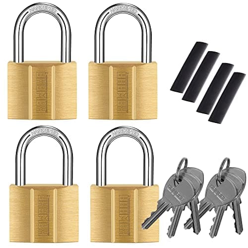 Image of KAWAHA 81/40-4P Brass Keyed Padlock (Keyed Alike, Waterproof, Solid Brass Lock) for Sheds, Storage Unit, School, Gym Locker, Fence, Toolbox, Hasp, Storage - 40mm *4