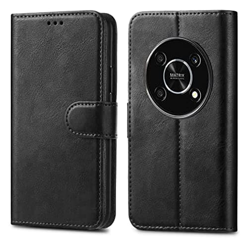 Image of GAPlus PU Leather Flip Cover Wallet Case For Honor Magic 4 Lite 5G Card Holder Magnetic Kickstand Black