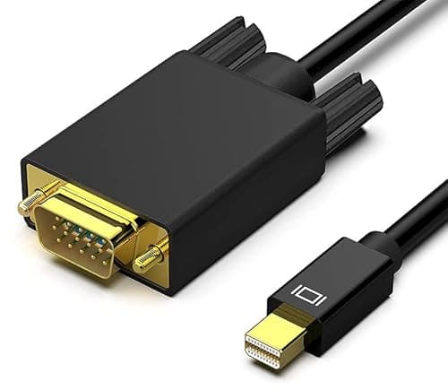 Image of 2m Mini DP DisplayPort to VGA Cable, Gold Plated HD Thunderbolt to VGA Cord Adapter Converter 1080p Male to VGA Male Compatible with MacBook Air/Pro, Mac Mini, Surface Pro 1/2/3/4, Chromebook, Pixel