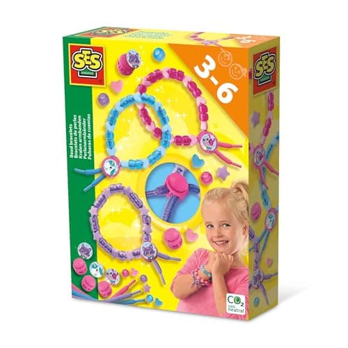 Image of SES Creative 14047 - Bead Bracelets, Adjustable Size, Jewelry Making for Young Children