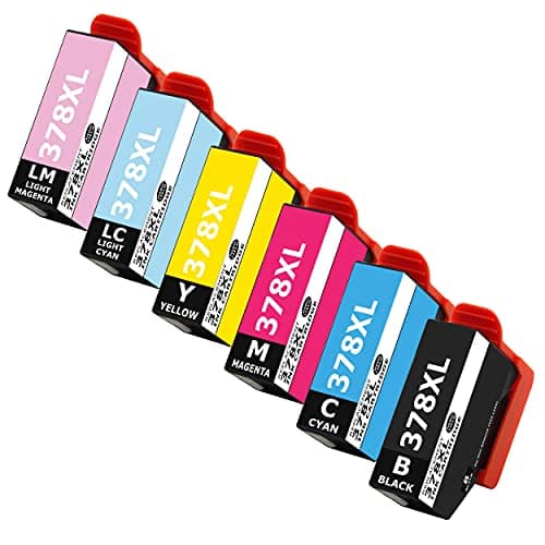 Image of King of Flash 378XL Ink Cartridges Replacement for Epson 378 Ink Cartridges Multipack Compatible with Expression Photo XP-8500 XP-8505 XP-8600 XP-8605 XP-8700 XP-8000 XP-8005 XP-15000 Printer (6 Pack)