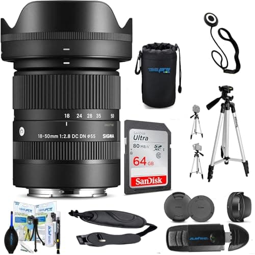 Image of Sigma 18-50mm f/2.8 DC DN Contemporary Lens for Sony E with Deal-Expo Accessories Bundle...