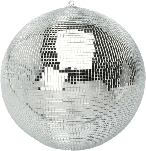 Image of FX Lab 16" (40cm) Disco Glitter Mirror Ball with Mirrored Facets and Hanging Point, For Parties, Theatre, Club, Display, Shop