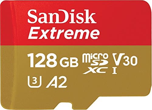 Image of SANDISK Extreme microSDXC card 128GB + SD Adapter (for Action Cams and Drones, up to 190 MB/s, with A2 App Performance, RescuePRO Deluxe, UHS-I, Class 10, U3, V30)