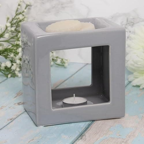 Image of Lesser & Pavey Desire Aroma Grey Cube Wax/Oil Warmer For Women & Men | Lovely Designed Wax Melt Burner | Oil & Wax Burner For all Types of Homes or Offices