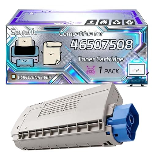 Image of 46507508 Toner Cartridge Compatible for Okidata OKI C612DN C612N Printers, With Chip, 8000 Pages, Vibrant Colours (1 Pack Magenta)