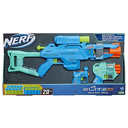 Image of Nerf Elite 2.0 Tactical 3-Blaster Pack: Operator BD-2, Trio TD-3, Ace SD-1, 20 Elite Darts