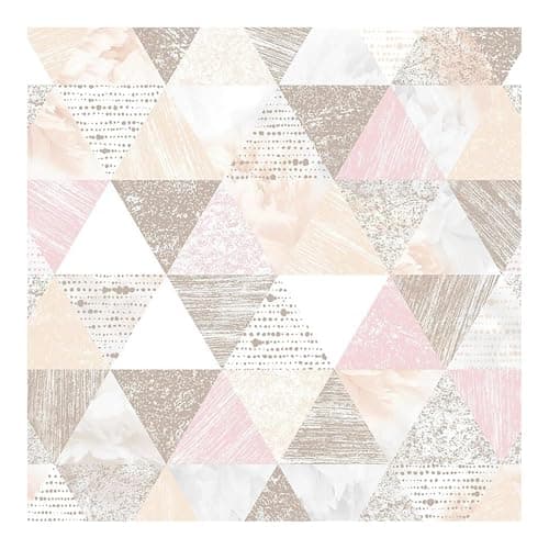 Image of Boutique Beau Geometric Triangle Pink Wallpaper Superfresco