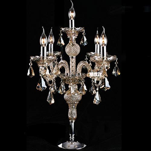 Image of 8118 Genuine K9 Crystal Chandelier Champagne 2, 5, 6, 7, 8,10,12,15, 18, 30, 32 Arms (7 Arms Table Lamp)