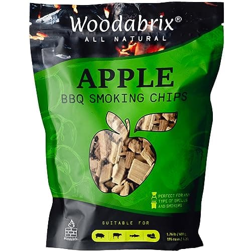 Image of Woodabrix Apple Wood Chips I BBQ Wood Chips are suitable for Charcoal, Gas and BBQ/Smoker I 100% Natural and Eco-friendly I 800 grams (3.2 Litre / 195 cu in)