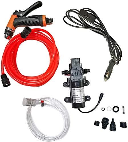 Image of CYBERNOVA Intelligent 60W High Pressure Self-priming (build-in Pressure Switch) Electric Car portable Wash Washer Kit Water Pump 12V for Auto, Pet, Window, Watering and Camping
