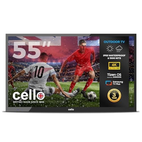 Image of Cello COD55TZ 55-inch Tizen OS Outdoor Smart LED, 240V 4K TV, By Samsung, 3 Years Warranty, Pitch Perfect Speakers, Waterproof IP55, 1500 nits, Netflix, Prime Video, TV for Garden & Patio