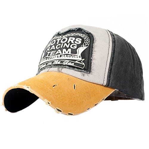 Image of YULOONG Classic Baseball Cap 100% Cotton Vintage Washed Denim Dad Hat Adjustable Size for Man Women Unisex (Yellow)