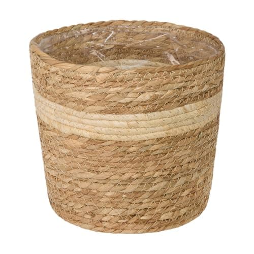 Image of Wickerfield Natural Seagrass Basket for Indoor Plant Decorayion Garden Planter with Waterproof Liner (Small)