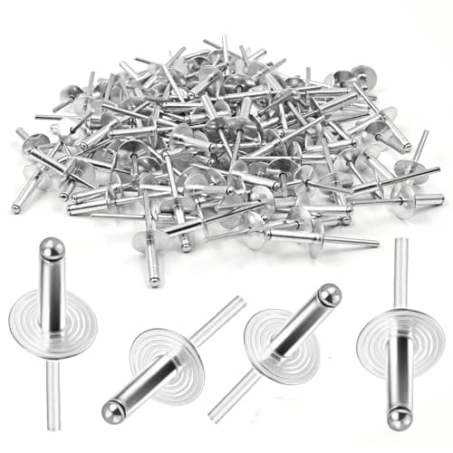Image of 120Pcs Aluminum Blind Rivets, 4.8 x 16mm Pop Rivets Assortment, Aluminum Grip and Steel Mandrel, for Metal, Marine Boat, Automotive, Railway, and Duct Work