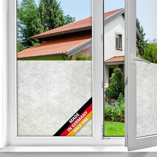 Image of d-c-fix window film privacy Rice Paper – 45cm x 2m – self adhesive vinyl films for glass windows with a modern frosted pattern – opaque, decorative for bathroom, home & kitchen