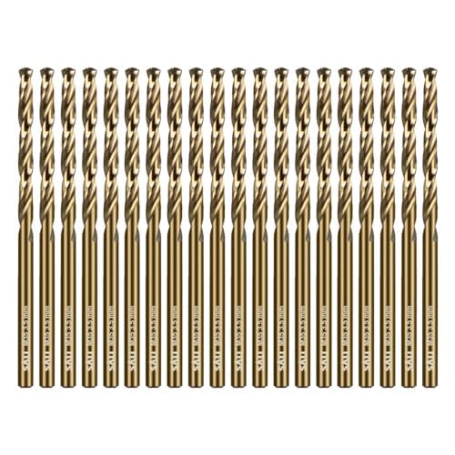 Image of SALI Cobalt Drill Bit Set 20Pcs 3.5mm M35 High Speed Steel Jobber Drill Bit Kit (HSS) Twist Drill Bits for Hardened Metal, Stainless Steel, Cast Iron, Wood and Plastic, with Index Storage Case