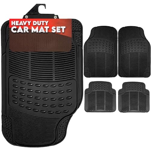 Image of Xtremeauto 4-Piece Rubber Mats Set - Universal Heavy Duty All Weather Waterproof Car Floor Mats For Cars, SUV, Truck & Van