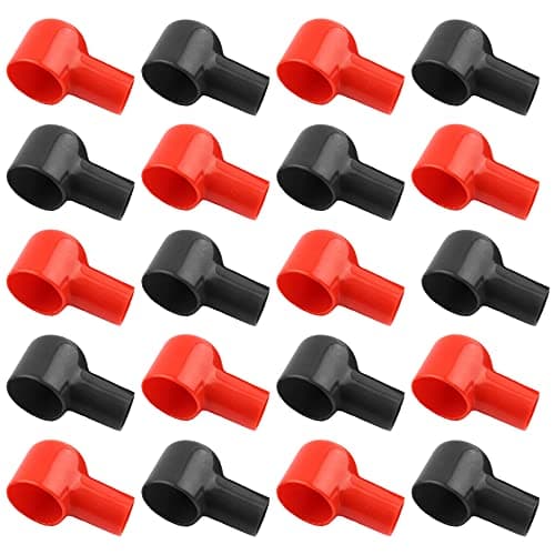 Image of 20 PCS Battery Terminal Covers Insulating Flexible Protector Caps Car Battery Cover for Car Electric Bikes Trucks Boat Protector Positive and Negative-Red & Black