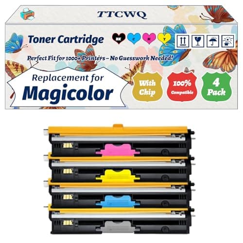 Image of TTCWQ Compatible for Konica Minolta Magicolor 2400W Toner Cartridge Work for Konica Minolta Magicolor 2400DL 2400W 2430 2430DL 2450 2480 2490MF Printers (4-Pack BK/C/M/Y)