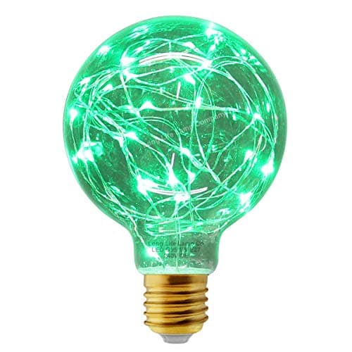 Image of 1w G95 Globe LED Industrial Decorative Light Bulb Coloured Fairy String Filament E27 (Green)