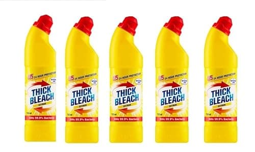 Image of W5 Thick Bleach Citrus, 750ml, 24 Hour Protection, Kills 99.9% Bacteria (5 x 750 ml)
