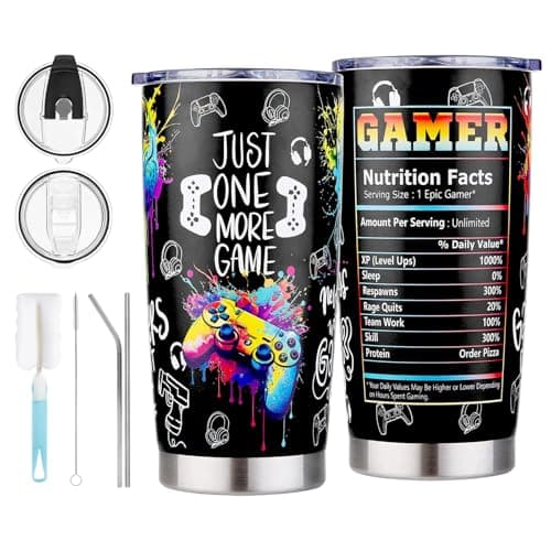 Image of Gamer Gifts, Advanced Insulated Travel Mug, Premium Stainless Steel Tumbler with Unique Gaming Design, Cool Gifts for Gamers Men Teen Boys, Perfect for Gaming Sessions Office