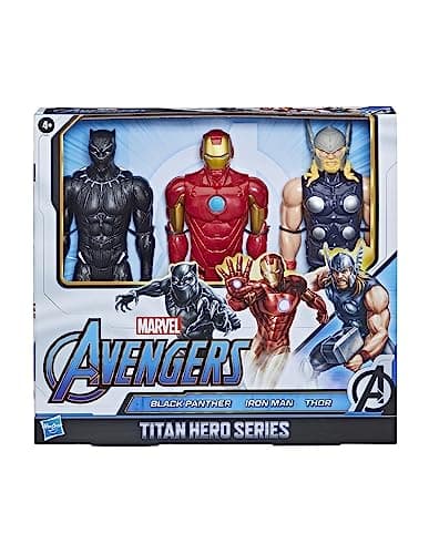Image of Marvel Figures Titan Hero Series Black Panther Ironman Thor