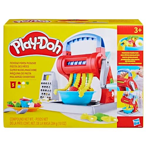 Image of Play-Doh Kitchen Creations Noodle Party Playset for Kids 3 Years and Up with 5 Non-Toxic Colors
