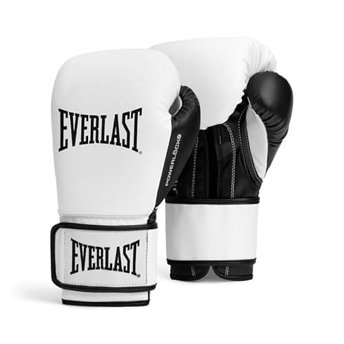 Image of Everlast Powerlock OG 10oz Boxing Gloves, White/Black Boxing Gloves for Bags, Mitt Work & Sparring, Hook & Loop System, Advanced Foam Technology, Ergonomic Grip - Authentic Everlast Gear