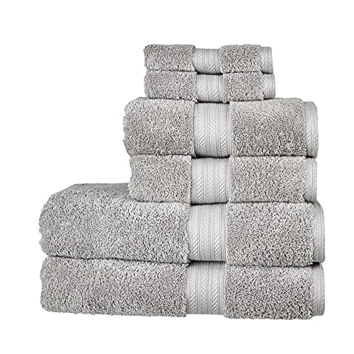 Image of Christy Renaissance 6 Piece Towel Set | Dove Grey | 100% Egyptian Cotton Pile | Luxuriously Soft and Super Absorbent | 675 GSM | 2 Bath Towels 2 Hand Towels 2 Face Cloths