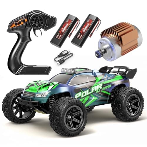 Image of Norkbeng 1:8 Scale High Speed RC Car 45KM/H, 2.4GHz Remote Control Monster Truck, Dual 7.4V 2600mAh Batteries, RC550 Motor, LED Lights Off-Road Electric RC Car for Adults Boys