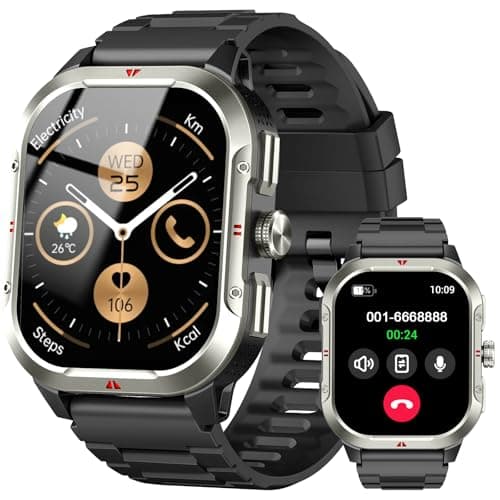 Image of Smart Watch for Men GPS, 2.06"HD Screen Military 2026 New Fitness Watch Answer/Make Call with Heart Rate/Sleep Monitor/Pedometer, 100+ Sports Modes, Waterproof Activity Tracker Running for Android iOS