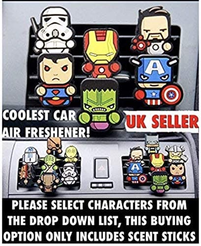 Image of 7 colours Two Pairs X OCEAN BREEZE Scent Refill Sticks, Coolest Car Air Fresheners! Marvel Avengers, Deadpool, Star Wars... (No Characters Or Clips Included, Only For Scent Refill Purpose)