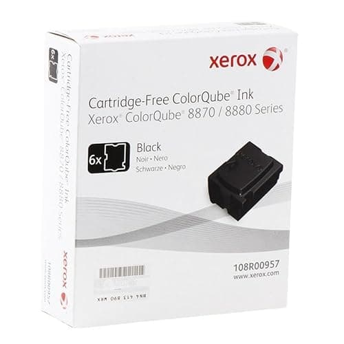 Image of Xerox ColorQube 8870/8880 Black Solid Ink (6 sticks, 16,700 Pages) - 108R00957