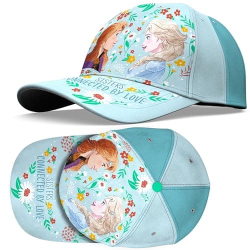 Image of SRV Hub Frozen Girls Baseball Cap, Light Green Cotton Closure for Women Classic Adjustable Planit Hat Outdoor Baseball Caps Sports Hat Caps for Women 3+ Years, Any Hot Summer Day