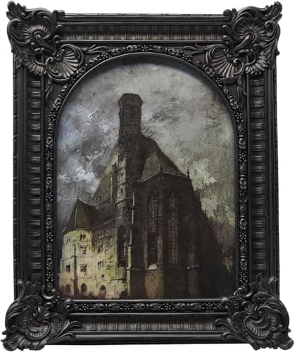 Image of 5x7 Vintage Picture Frame, Antique Black Ornate Arched Photo Frame for Wall Hanging or Tabletop Display, Retro Gothic Home Decor, Photo Gallery Art
