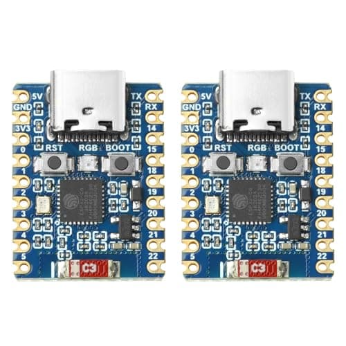 Image of diymore 2PCS ESP32-C6-Zero Development Board ESP32 C6 Mini Microcontroller, Based on ESP32-C6FH4, Dual-Core RISC-V 160MHz Running Frequency, 2.4GHz WiFi and Bluetooth LE Support,Without Pin Header
