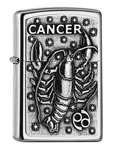 Image of Zippo Windproof Lighter Cancer Emblem Attached Street Chrome Refillable in Quality Gift Box