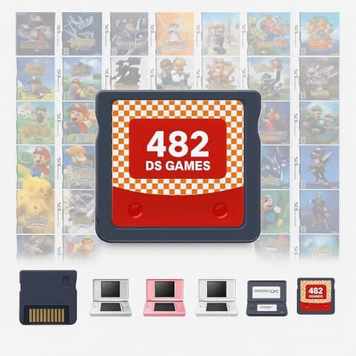 Image of DS 482-in-1 Game Cartridge Multicart – Super Combo Game Pack Card for DS, DSL, DSi, 3DS, 2DS, XL, LL – All-in-One Retro Handheld Gaming Cartridge