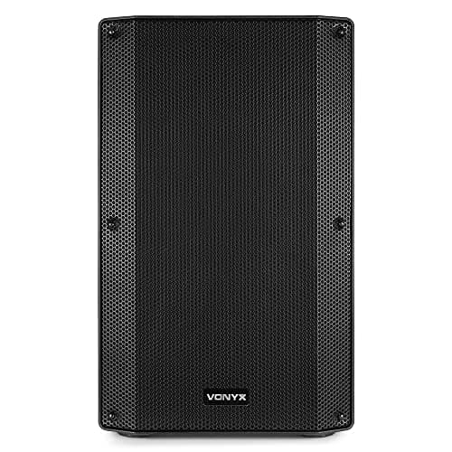 Image of VONYX VSA15BT 15-Inch Active PA Speaker with Bluetooth, 1000W Bi-Amplified Loudspeaker System, USB MP3 Player, DJ, Band, Venue, Monitor Use, Remote Included - Black