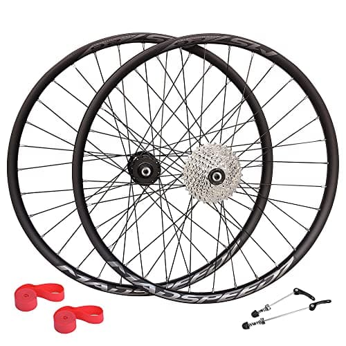 Image of Madspeed7 QR 26" (ETRTO 559x20) MTB Mountain Bike Disc Wheel Set + 8 Speed Cassette (11-32t) - Taiwan Sealed Bearings (6 Bolt) Disc Brake Hubs (Very smooth hubs)