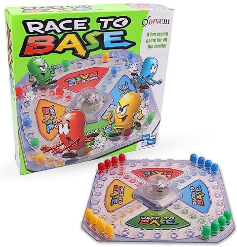 Image of DIVCHI Race To Base Board Game for kids - Racing and Chasing to Base Game Kids Children Race to Base Pop a Dice Board Game Great Family Friends Frustration Party Game Ludo