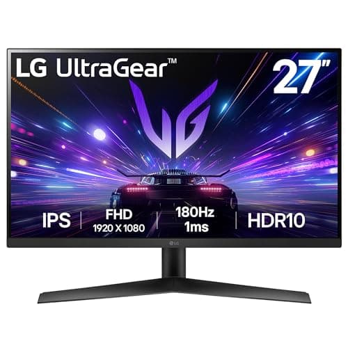 Image of LG UltraGear Gaming Monitor 27GS60F, 27 Inch, 1080p, 180Hz, 1ms Response Time, IPS Display, HDR 10, NVIDIA G-Sync compatible & AMD FreeSync, Smart Energy Saving, Displayport, HDMI