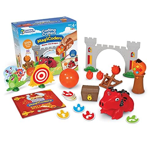 Image of Learning Resources Coding Critters MagiCoders Blazer The Dragon Coding Robot Toy STEM Play Remote Control Toys Gifts for 4 5 6 7 Year Old Kids Boys & Girls