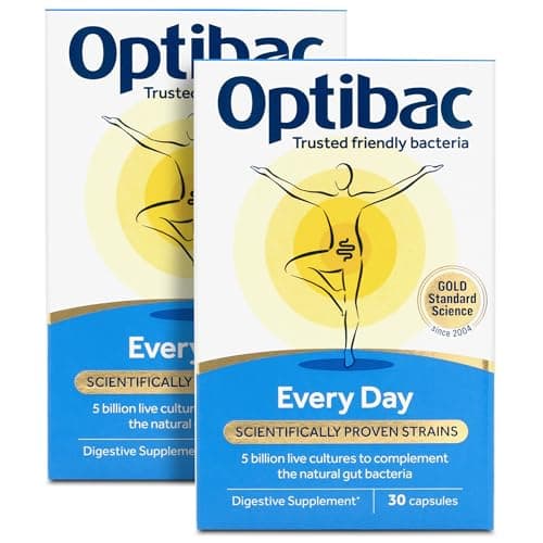 Image of Optibac Probiotics Every Day - Vegan Digestive Probiotic Supplement - Most Trusted & Recommended Brand - Lactobacillus & Bifidobacterium - 60 Capsules