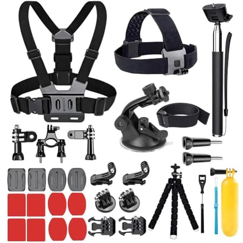 Image of YEHOLDING 25 in 1 Accessories for Gopro Action Camera for GoPro Hero 13 12 11 10 9 8 Max 7 6 5 4 3 SJ4000 and Other Sports Cameras