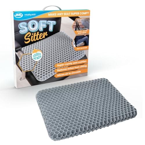 Image of JML Soft Sitter Honeycomb Cushion - Gel Seat Cushion for Support and Flexibility, Home, Office, Gaming and Car Seat Pads - Lightweight, Durable, Breathable for All-Day Comfort and Posture, Grey