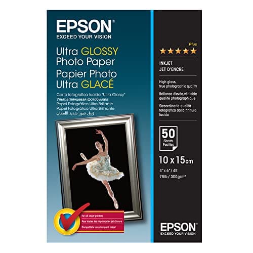Image of Epson S041943 Ultra Glossy Photo Paper - Glossy photo paper - 100 x 150 mm - 50 sheet(s), White
