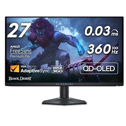 Image of Alienware AW2725DF 27" QD OLED Gaming Monitor, 2560 X 1440, 360Hz, 0.03ms, AMD FreeSync Premium Pro, DCI-P3 99.3%, Height Adjustable